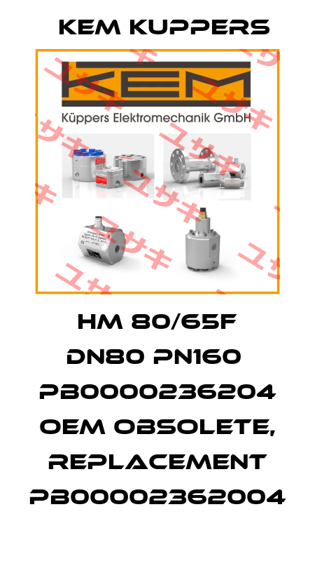 HM 80/65F DN80 PN160  PB0000236204 OEM obsolete, replacement PB00002362004 Kem Kuppers