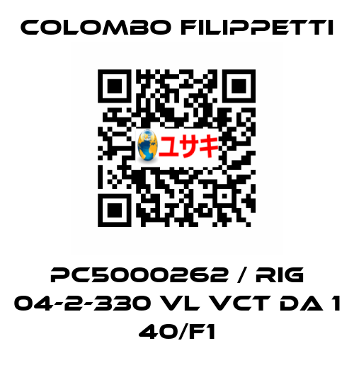 PC5000262 / RIG 04-2-330 VL VCT DA 1 40/F1 Colombo Filippetti