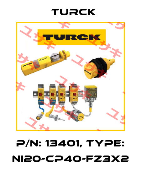 p/n: 13401, Type: NI20-CP40-FZ3X2 Turck