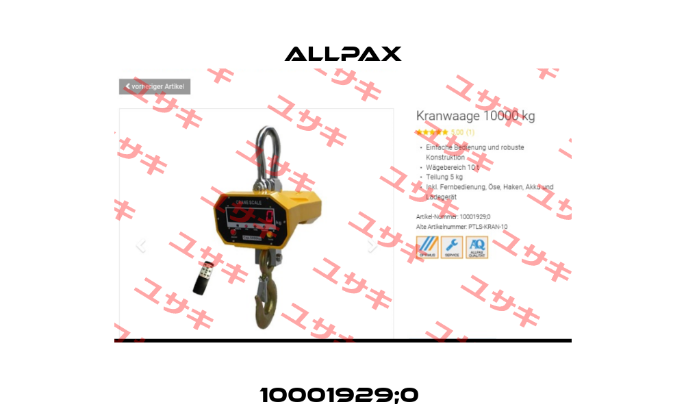 10001929;0  Allpax