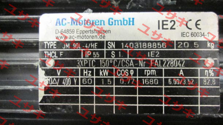 JM 90L-4/HE old code, new code FCA 90 L-4/HE AC Motoren