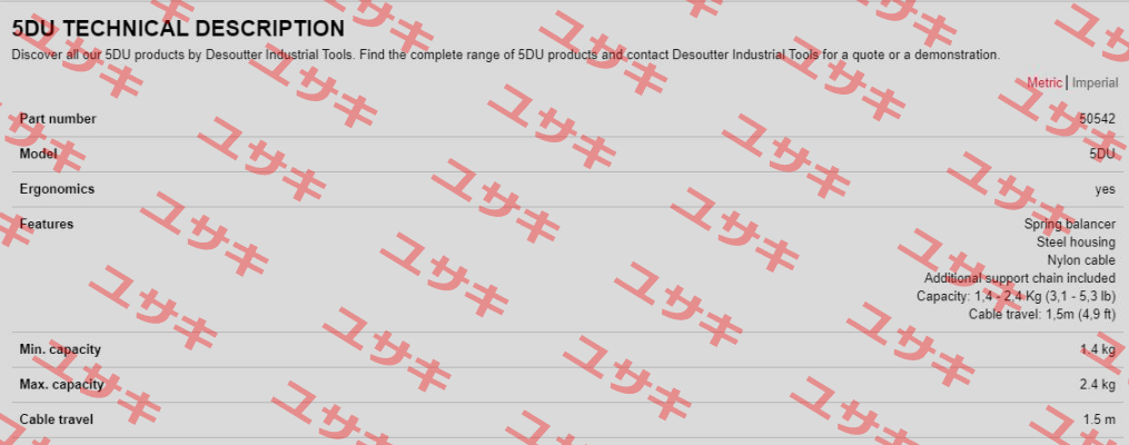 50542, Type: 5DU Desoutter