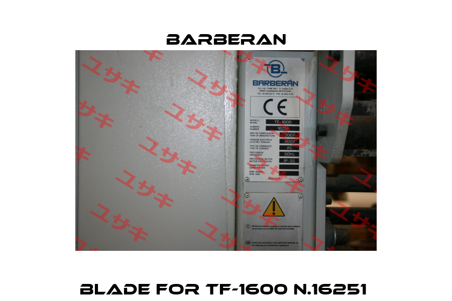 Blade for TF-1600 n.16251  Barberan