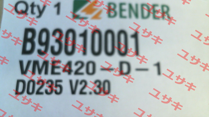 p/n: B93010001, Type: VME420-D-1    Bender